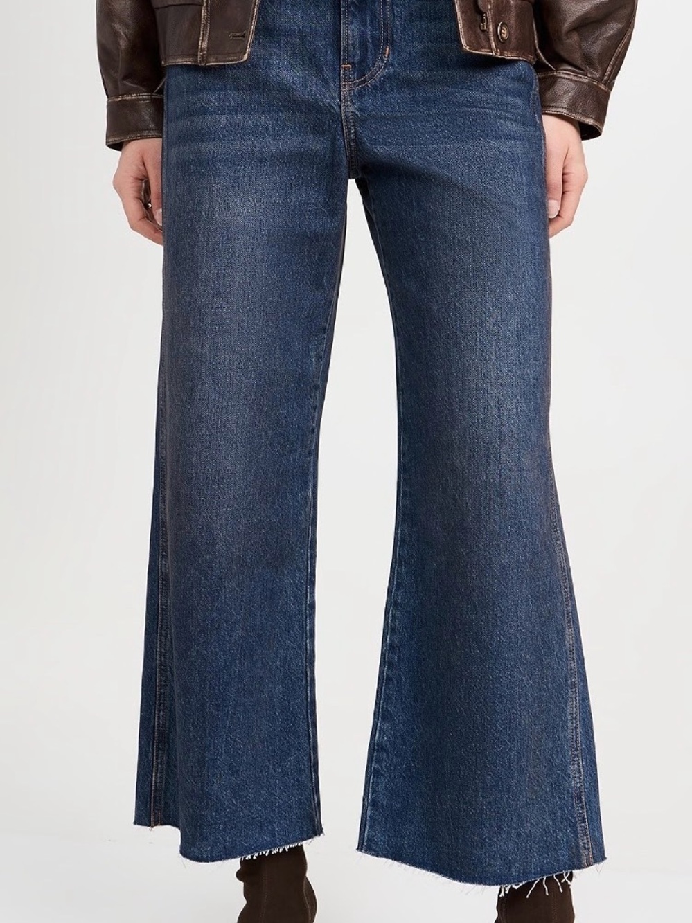 Veronica Beard Dark Blue Wide-Leg Jeans